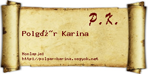 Polgár Karina névjegykártya
